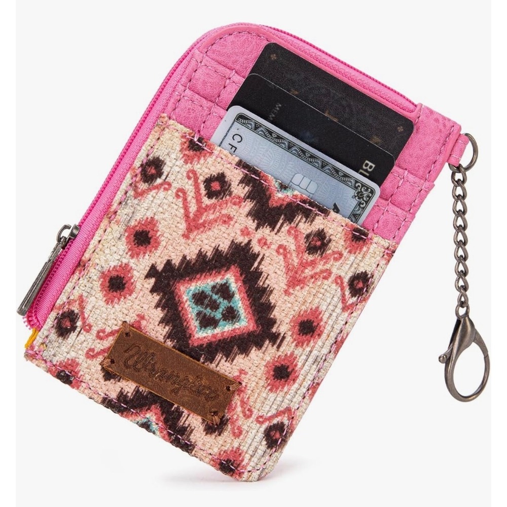 Wrangler Card Holder Wallet Womens OS Pink NWT Southwestern WG130-W005PK